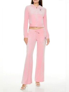 Set Juicy Couture Forever21 My Melody Pink Velour Tracksuit Hoodie & Pants